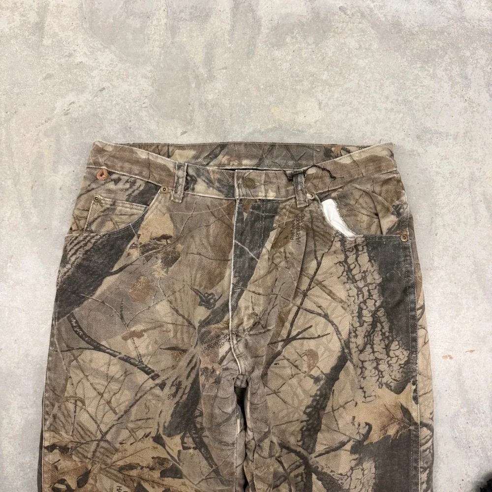 Y2K Mens Wrangler Rugged Wear Realtree Camo Lined Hunting Pants 32x32